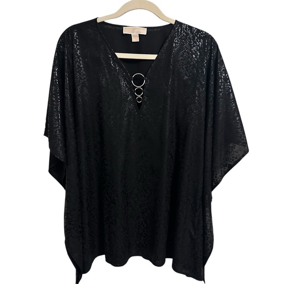 Michael Kors Snakeprint Pullover Dolman Blouse Shirt Black Womens Small - Picture 3 of 7